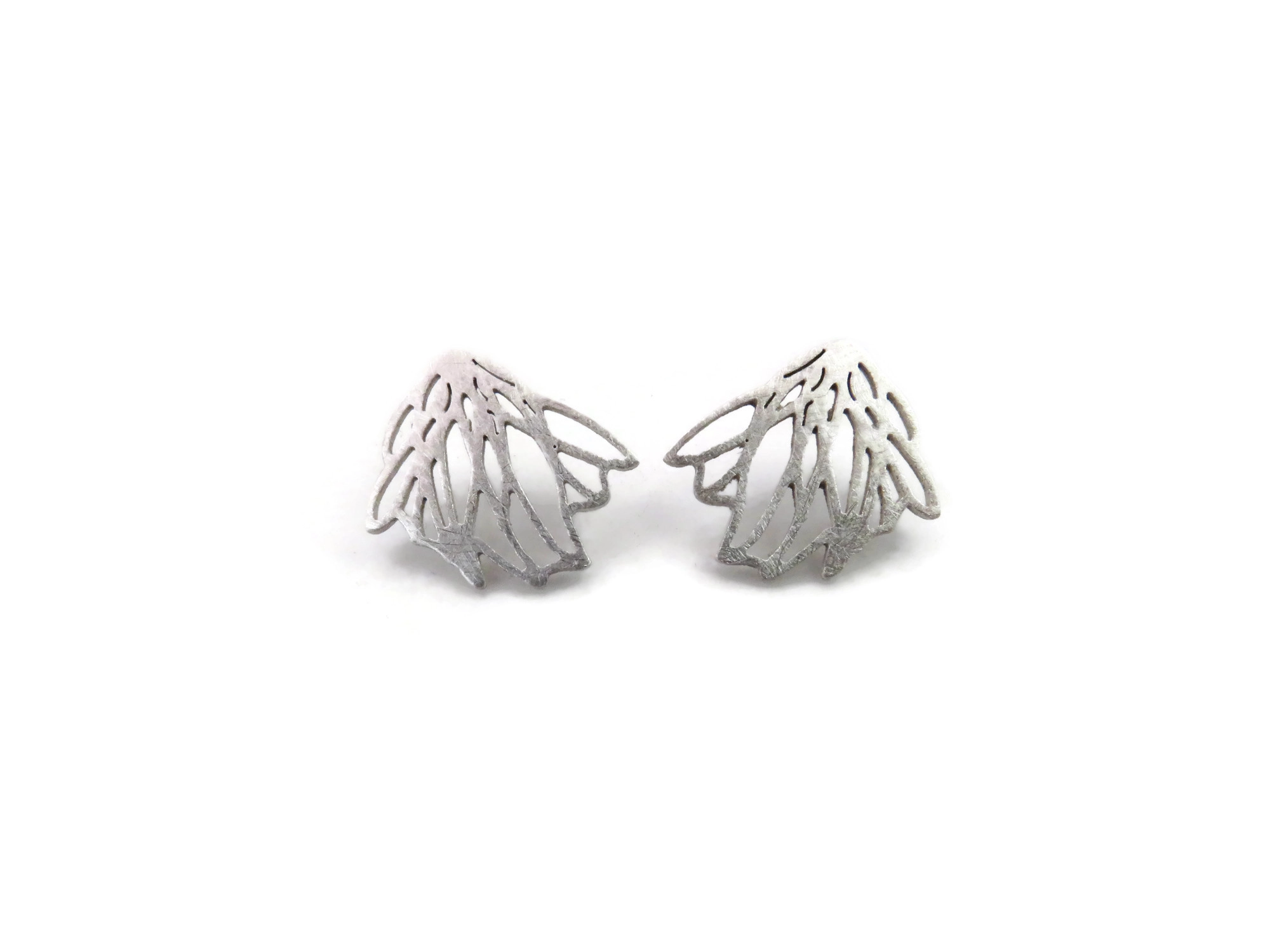 Floral Silver Stud Earrings