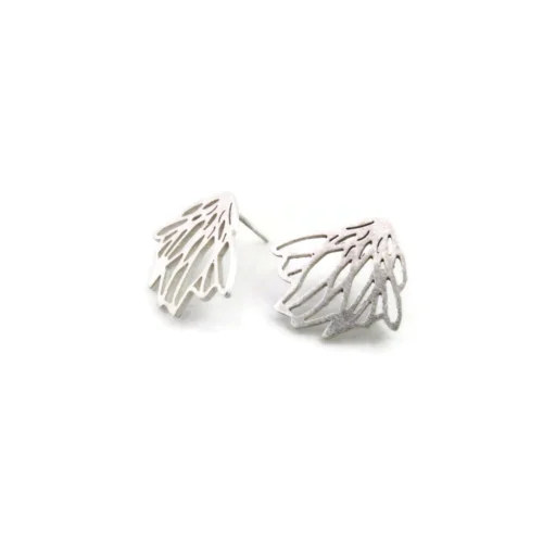 Floral Silver Stud Earrings