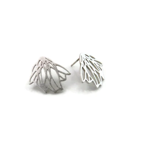 Floral Silver Stud Earrings