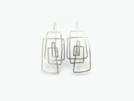 Lineal Silver Dangle Earrings