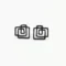 Small Geometric Oxidized Silver Earrings