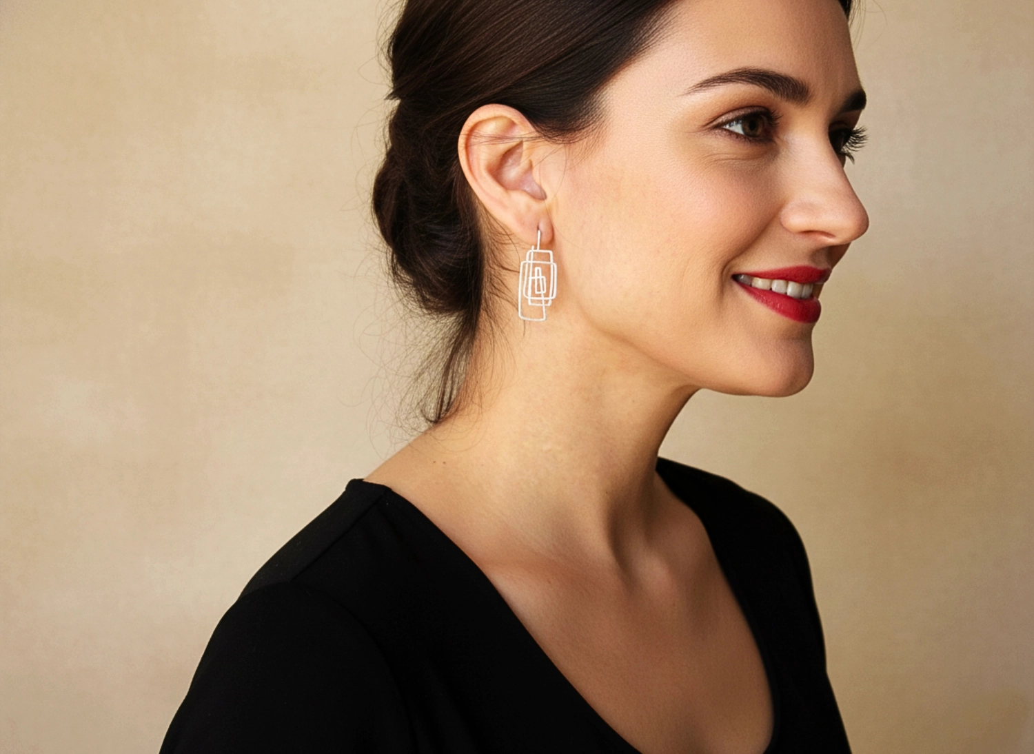 Lineal Silver Dangle Earrings