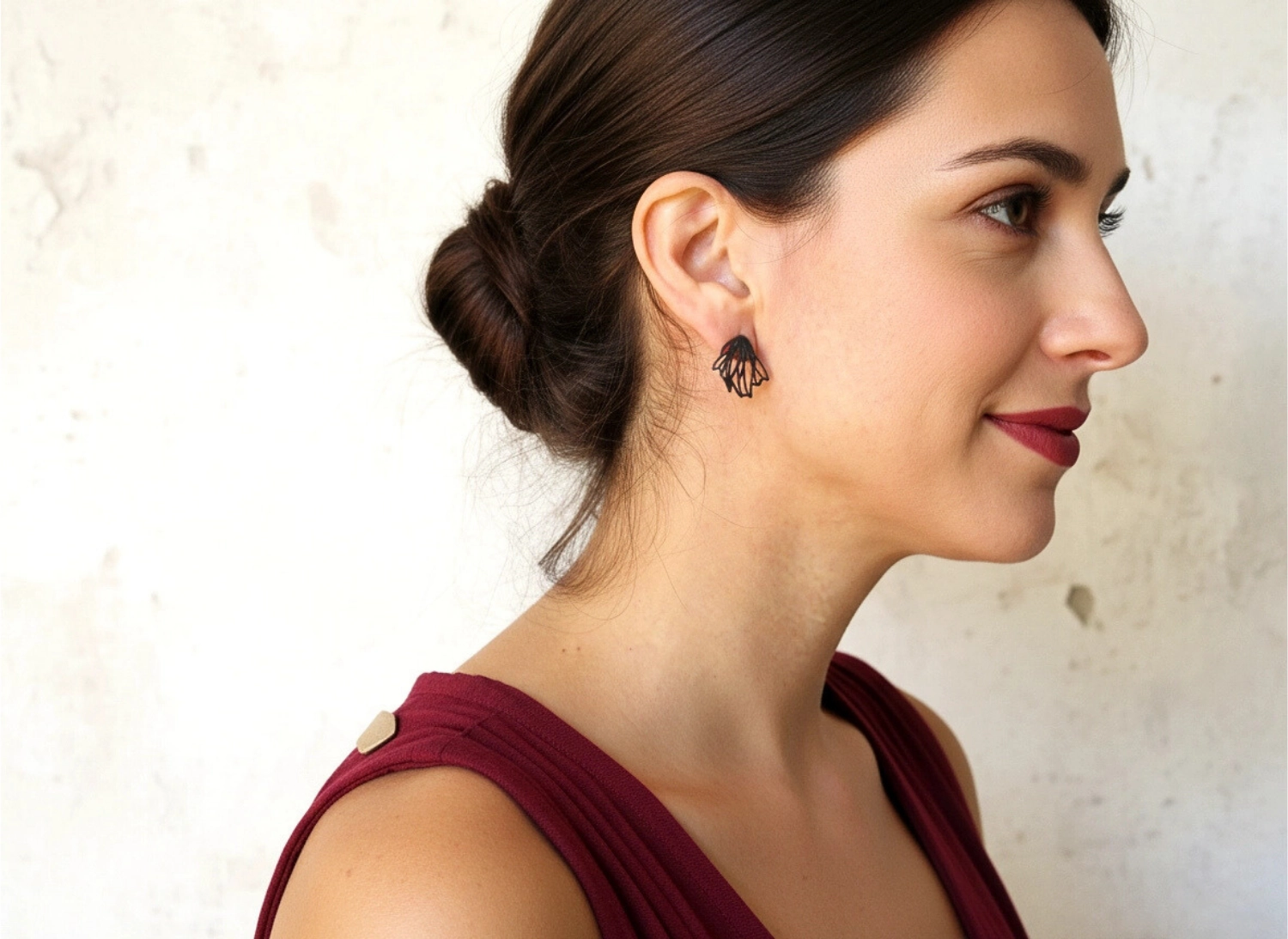 Floral Oxidized Silver Stud Earrings