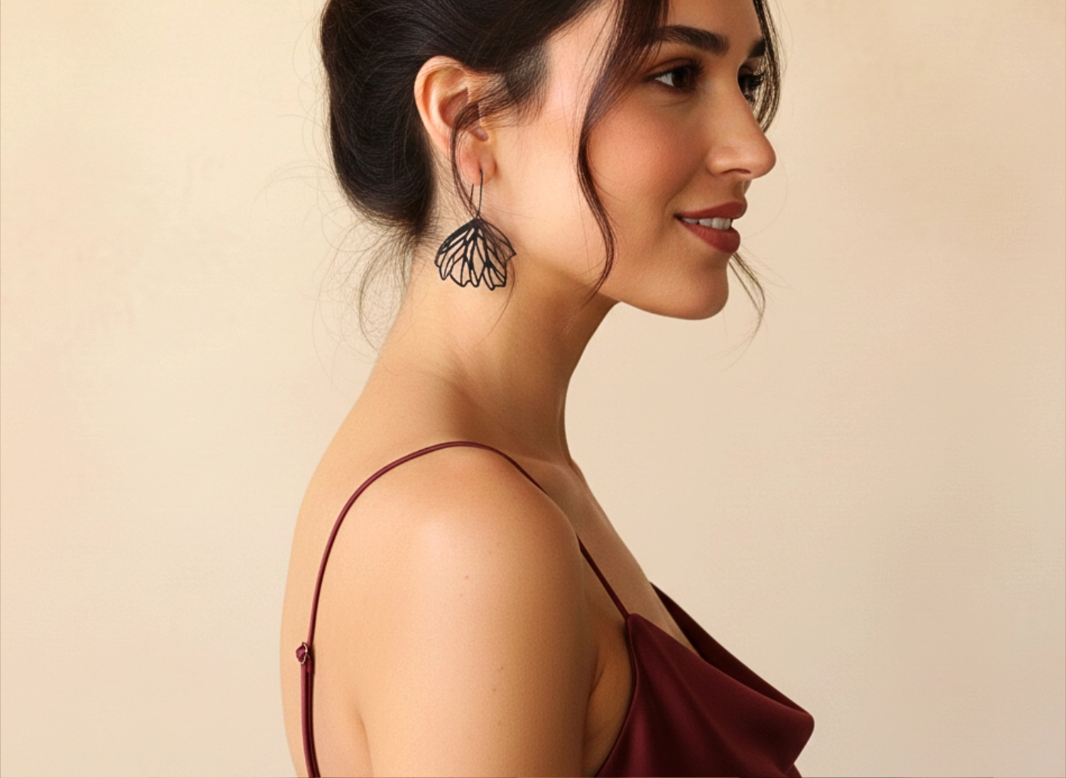 Floral Large Oxidized Silver Earrings