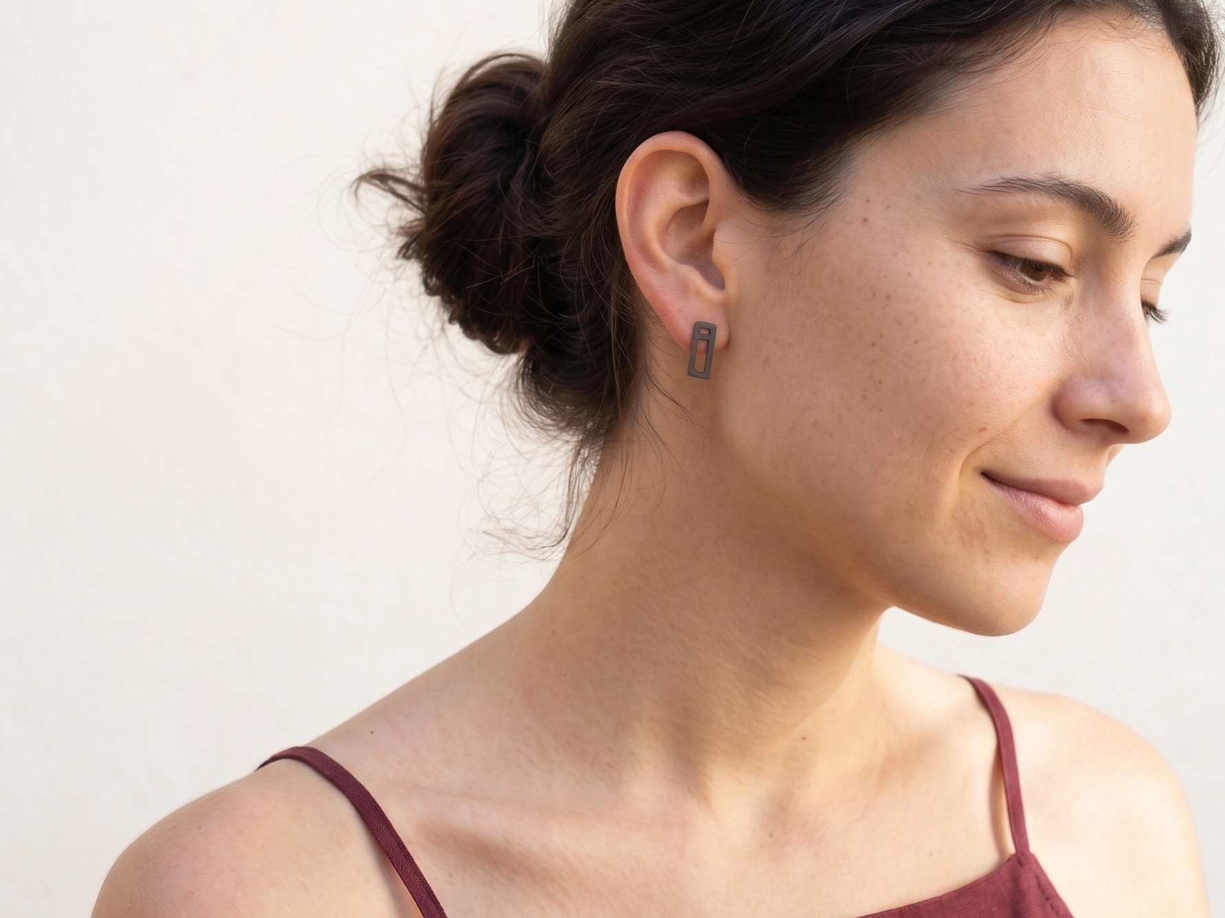 Asymmetrical Oxidized Silver Stud Earrings