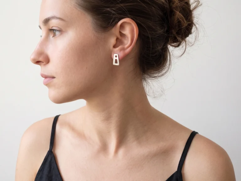 Matte Silver Unmatched Stud Earrings
