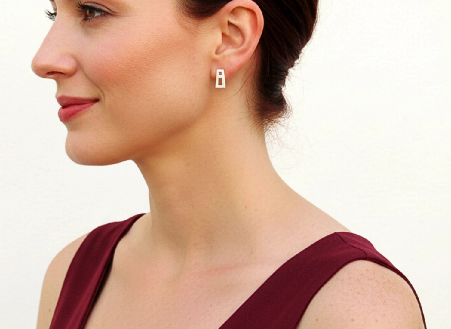 Matte Silver Unmatched Stud Earrings