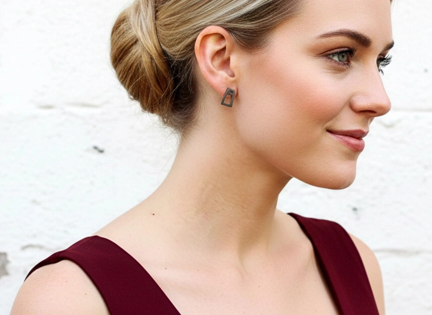 Mismatched Oxidized Silver Stud Earrings