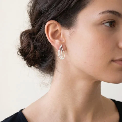 Botanical Silver Stud Earrings