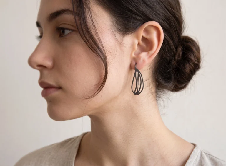 Organic Design Oxidized Silver Dangle Earrings