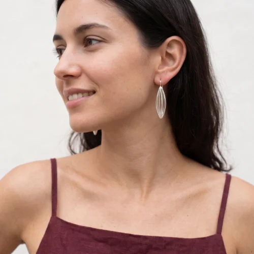 Natural Inspired Silver Dangle Earrings