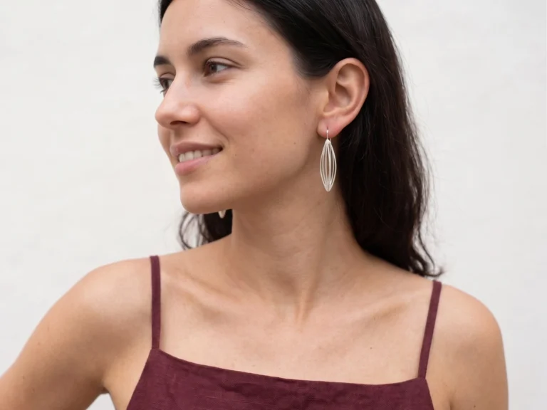 Natural Inspired Silver Dangle Earrings