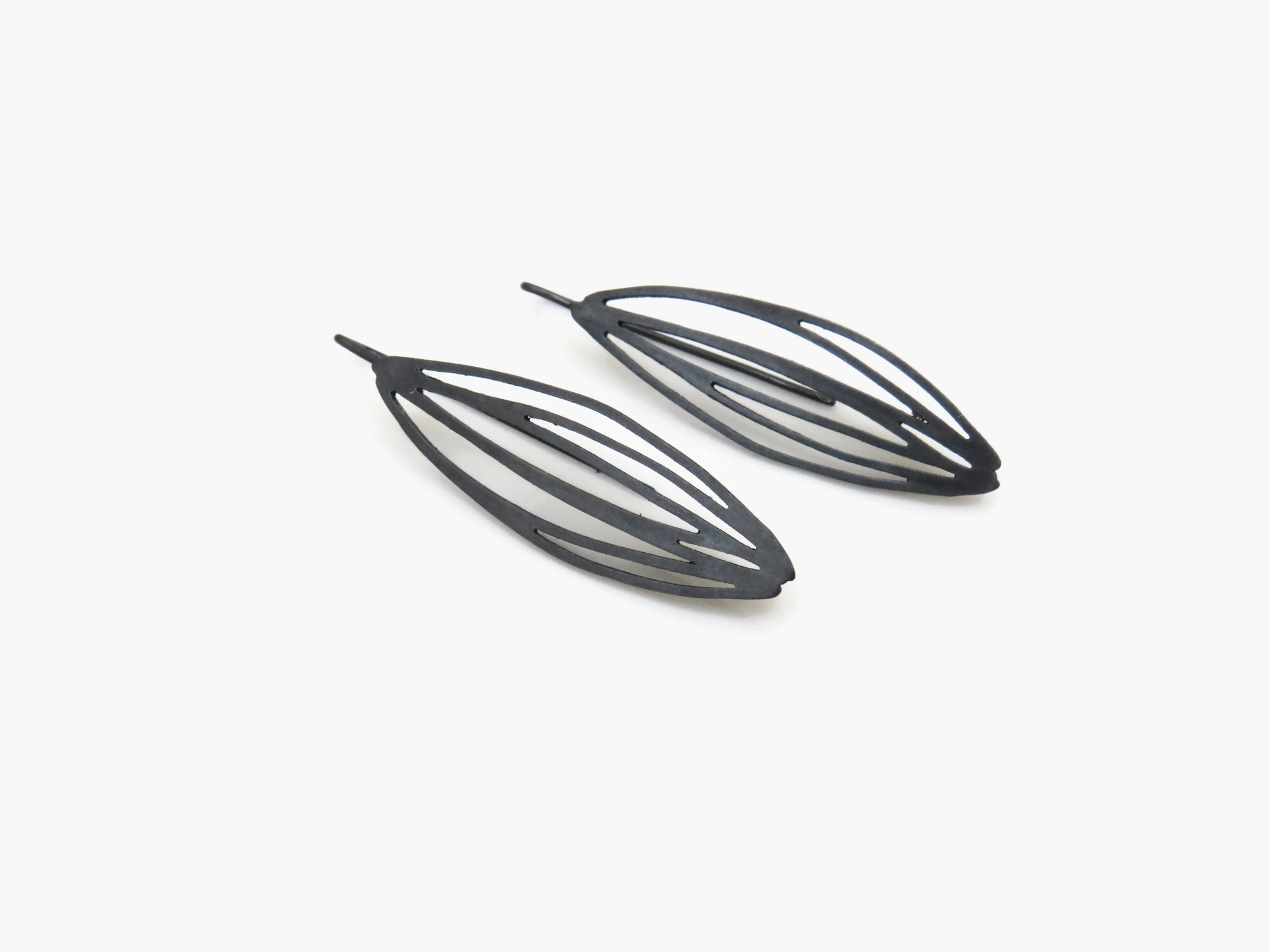 Botanical Oxidized Silver Earrings