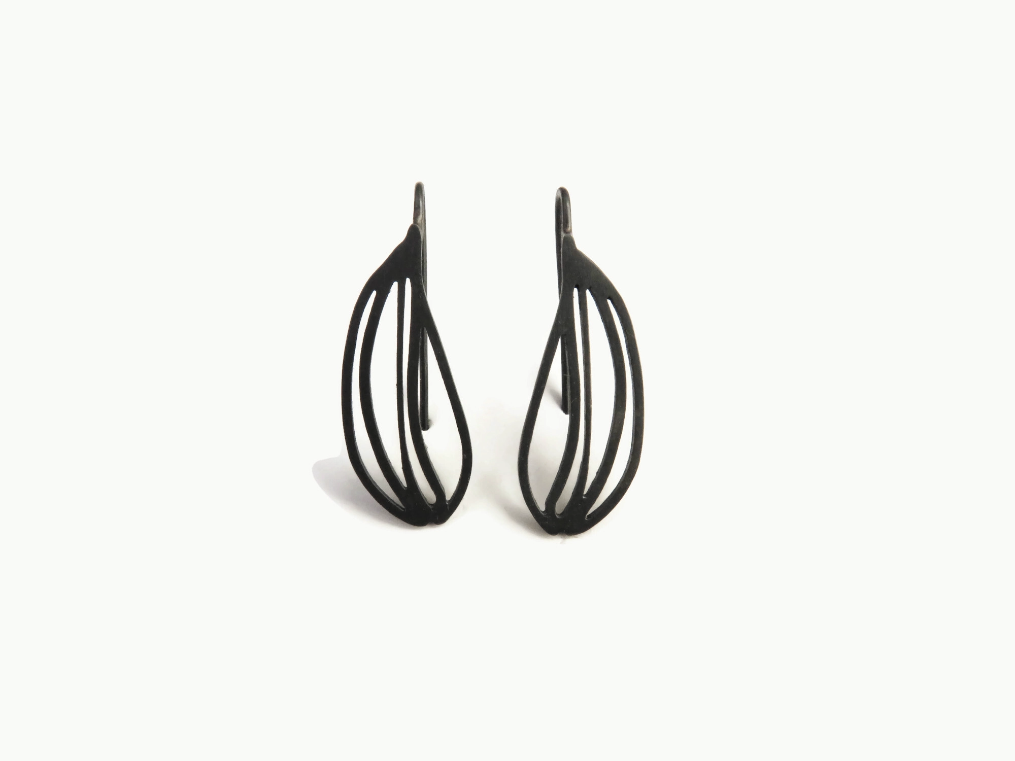 Organic Design Oxidized Silver Dangle Earrings