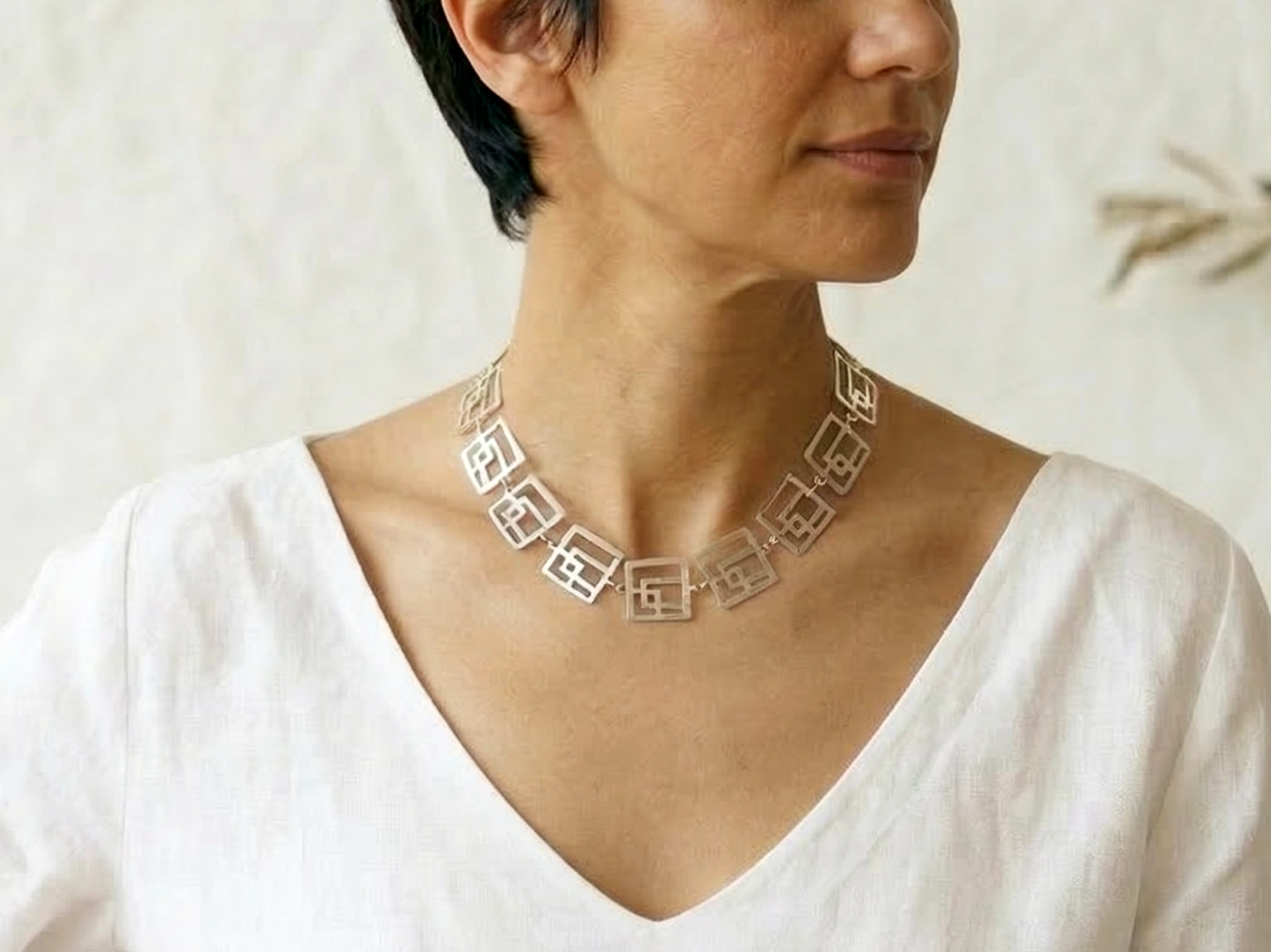 Modernist Silver Necklace