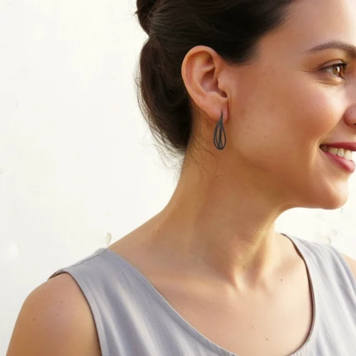 Organic Design Oxidized Silver Dangle Earrings