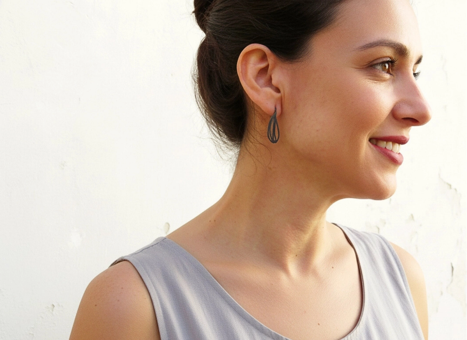 Organic Design Oxidized Silver Dangle Earrings