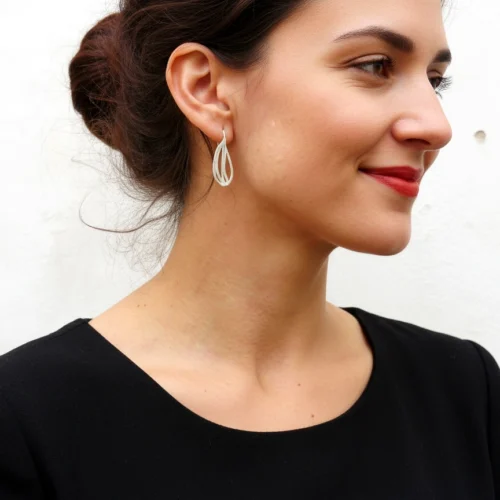 Natural Design Silver Dangle Earrings