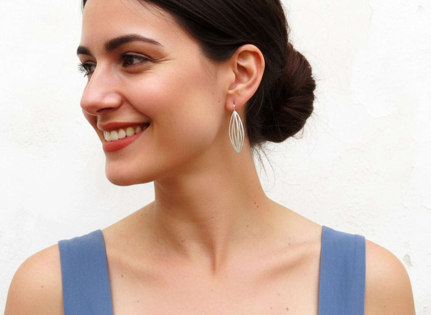 Natural Inspired Silver Dangle Earrings