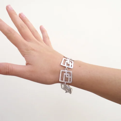 Modernist Link Silver Bracelet