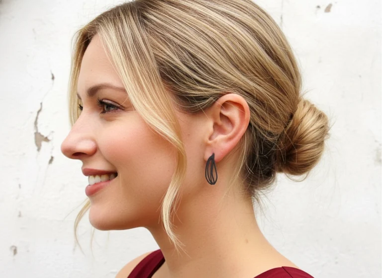 Botanical Oxidized Silver Stud Earrings
