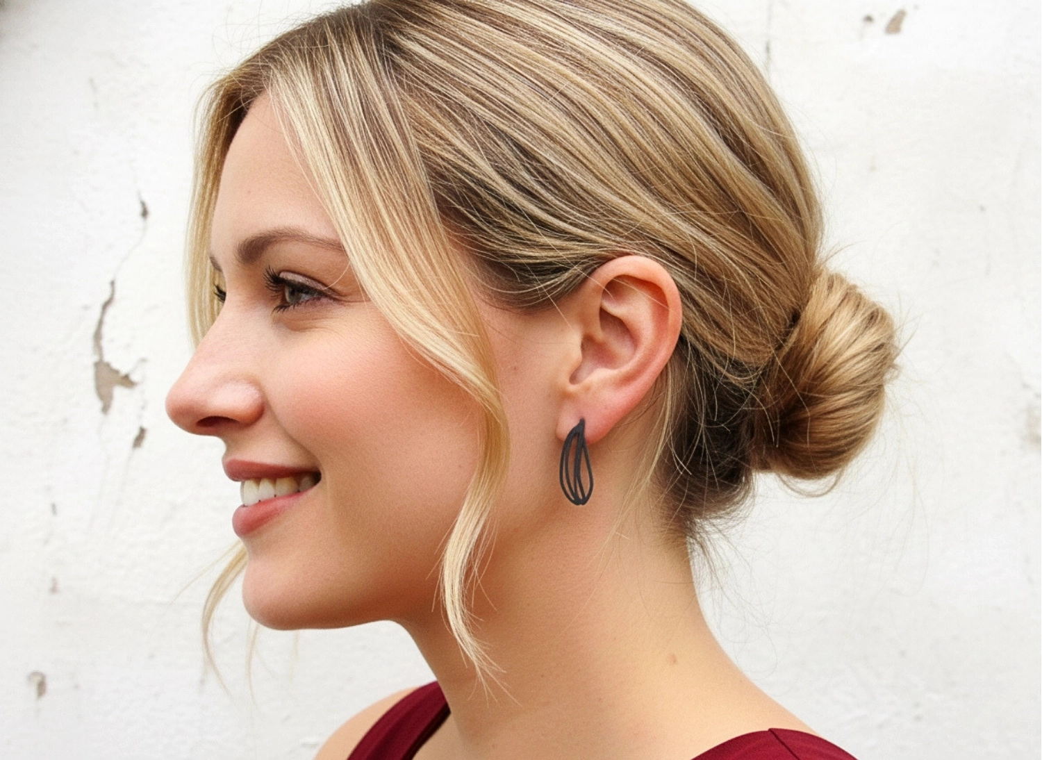 Botanical Oxidized Silver Stud Earrings