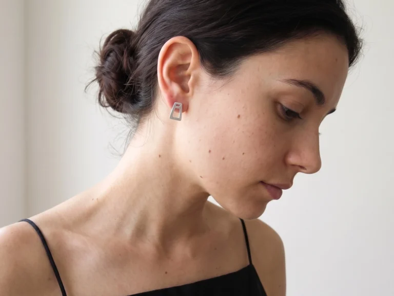 Mismatched Matte Silver Stud Earrings