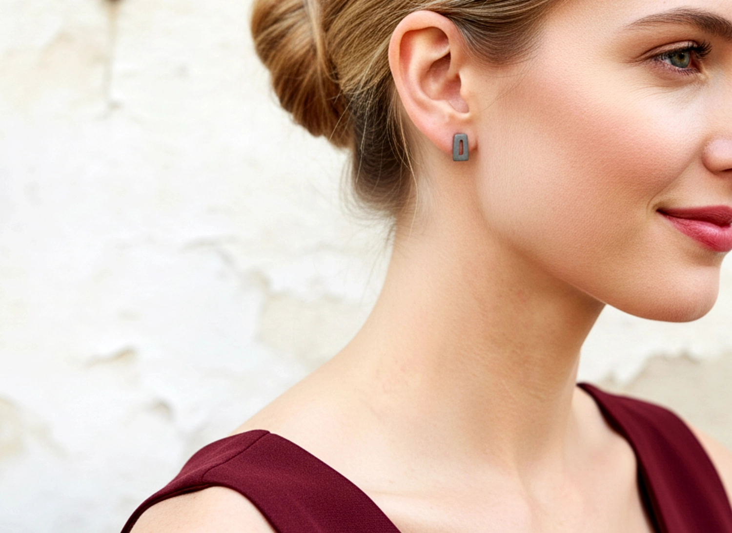 Uneven Square Oxidized Silver Stud Earrings