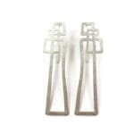 AbstractLineSilverDangleEarrings