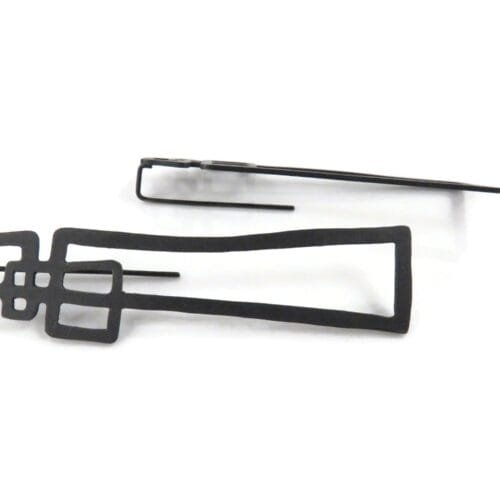 Abstract Oxidized Silver Dangle Earrings