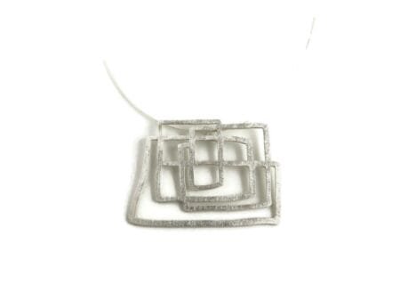 Abstract Silver Large Pendant