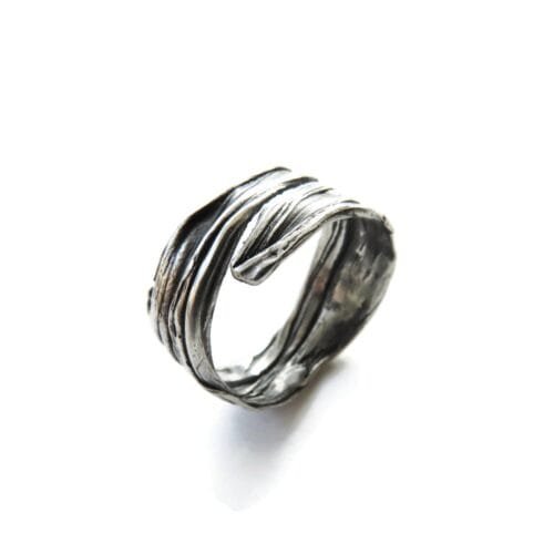 Adjustable Organic Silver Ring