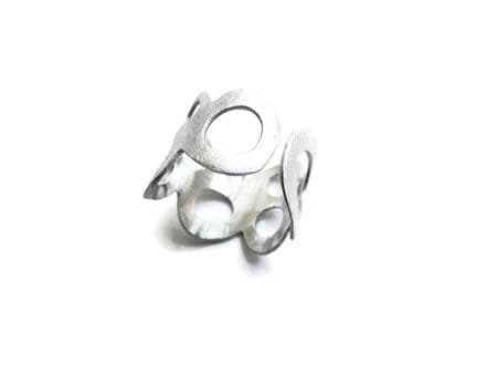 Adjustable Circles Silver Ring