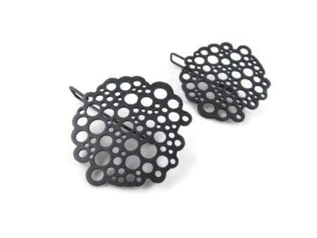 Pendientes de Gancho Círculos de Plata Oxidada