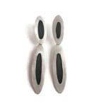 Asymmetrical Silver Post Earrings CELL 8