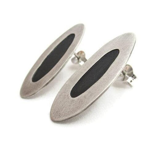 Asymmetrical Silver Stud Earrings