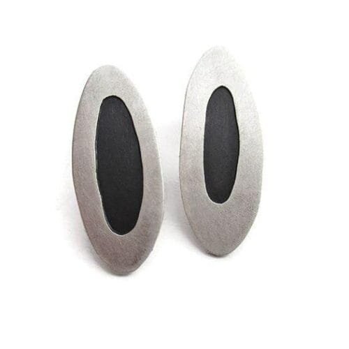 Asymmetrical Silver Stud Earrings