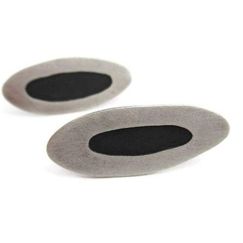 Asymmetrical Silver Stud Earrings