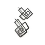 BlackSilverLineDangleEarrings