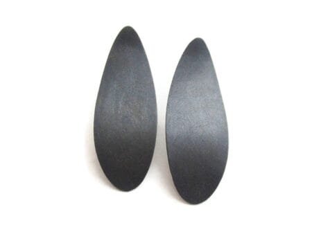 Oxidized Silver Wave Dangle Earrings