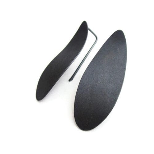 Oxidized Silver Wave Dangle Earrings