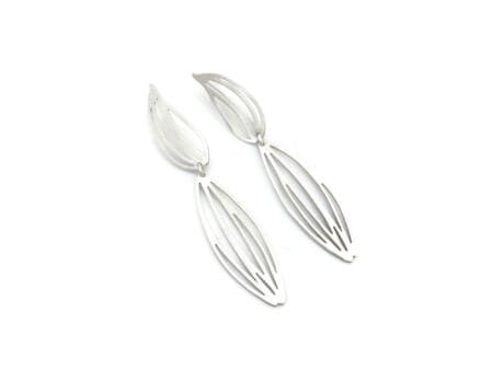 Botanical Design Silver Drop Earrings