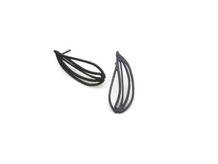 Botanical Oxidized Silver Stud Earrings