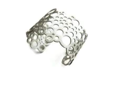 Circles Wide Silver Cuff Bracelet