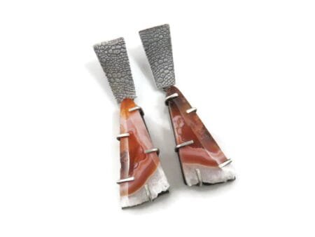 Druzy Agate Silver Earrings