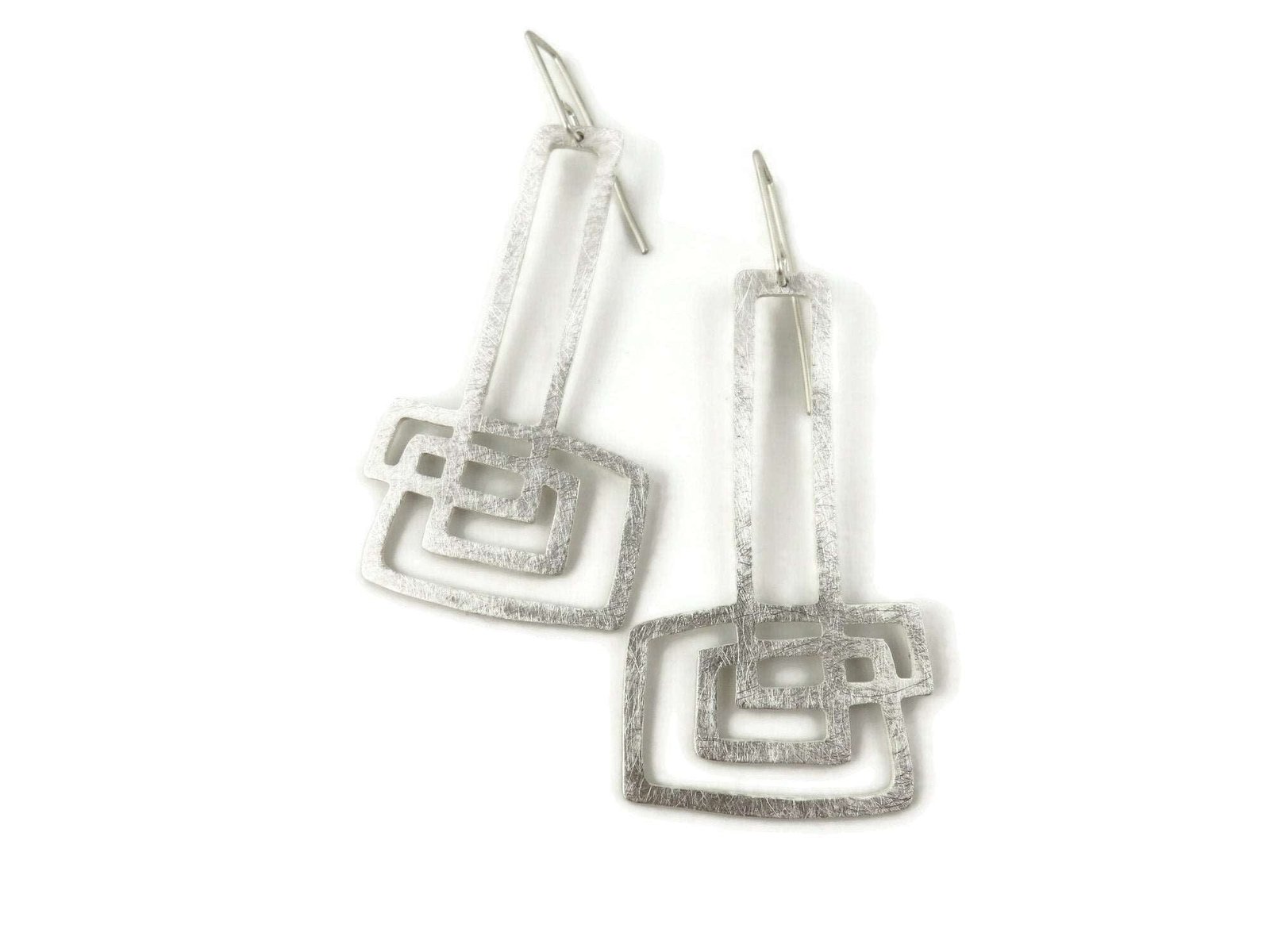 ExtraLongAbstractSilverDangleEarrings1 1