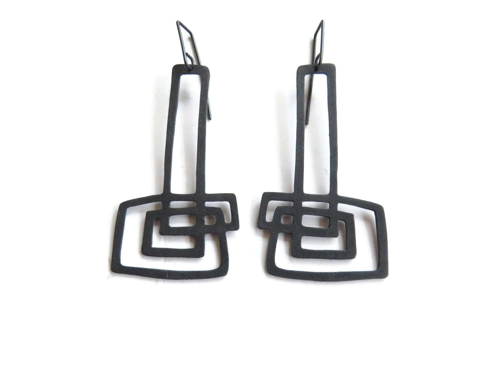 ExtraLongSculpturalOxidizedSilverEarrings 1