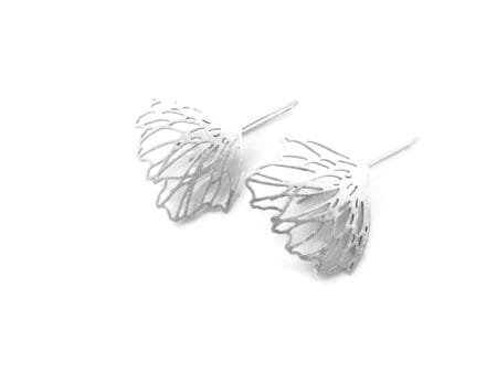 Floral Silver Dangle Earrings