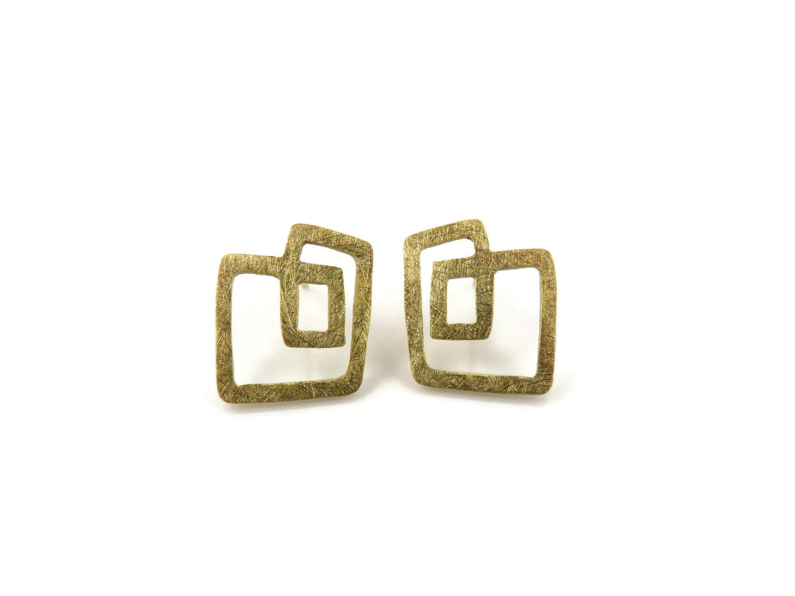 GoldPlatedLinearStudEarrings