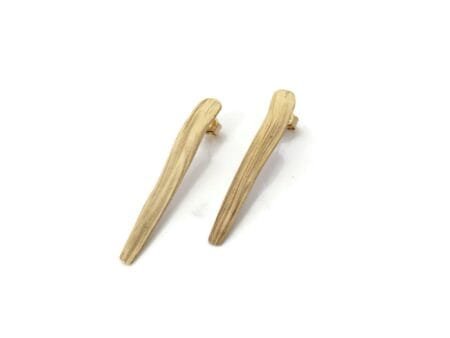 Gold Plated Organic Silver Stud Earrings